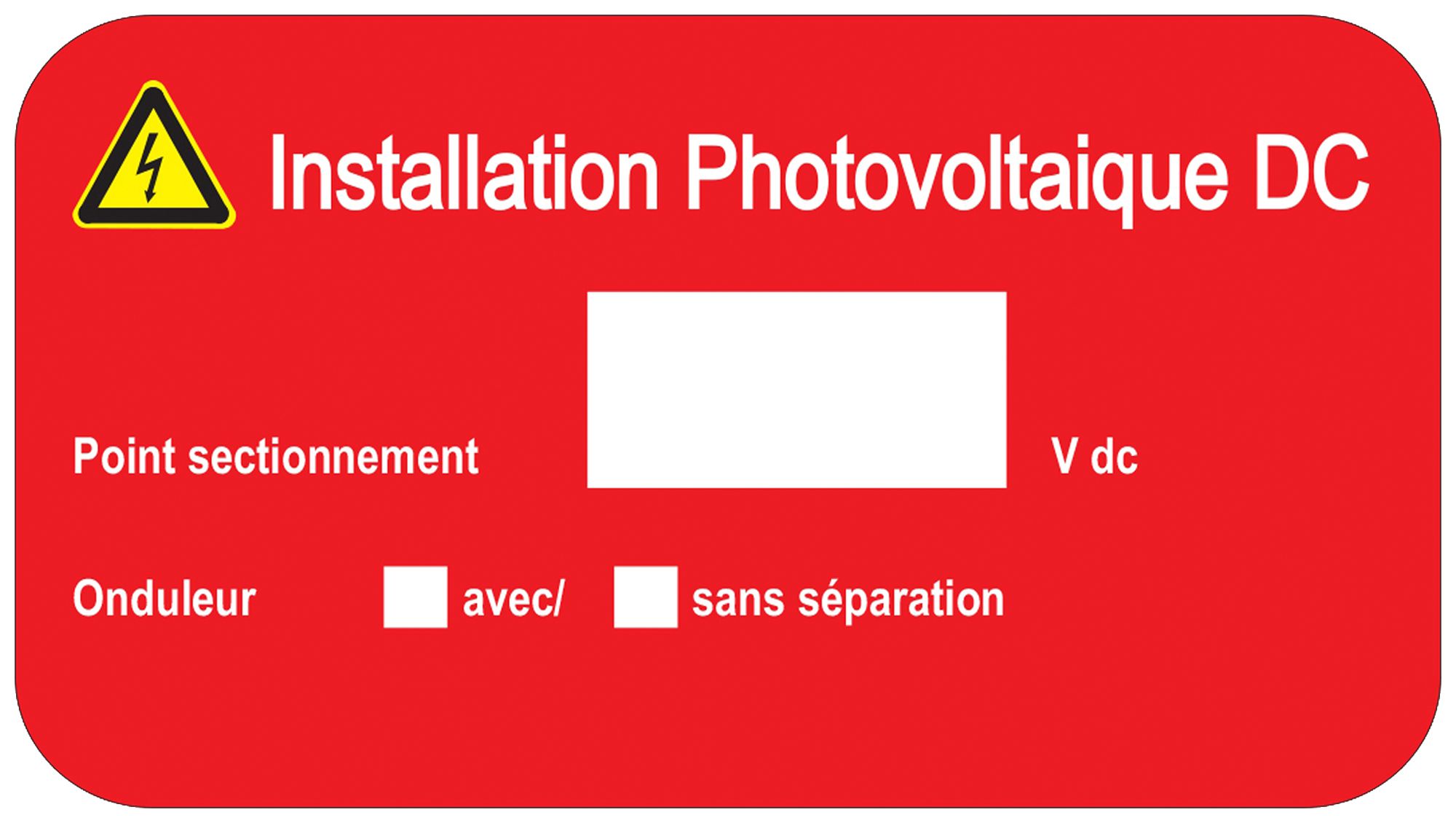 Etikette Plica EET UV HA FR: Installation Photovoltaique DC