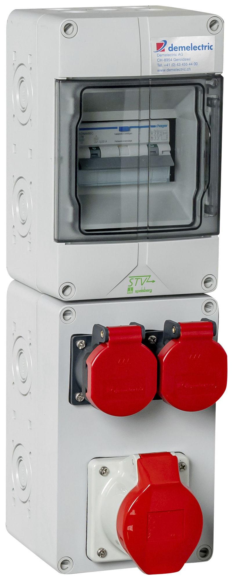 Distributore di corrente DEM DB32515 16A 1×FI 2×T25 1×16A