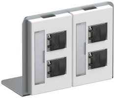 Winkelträger Hager mit 2×FLF und 4×RJ45 Kat.6 geschirmt weiss