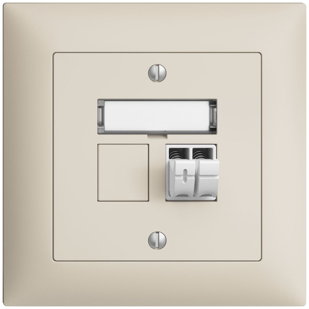 Prise audio ENC Push Type EDIZIOdue FMI, 1×, kit d'inscription, crema