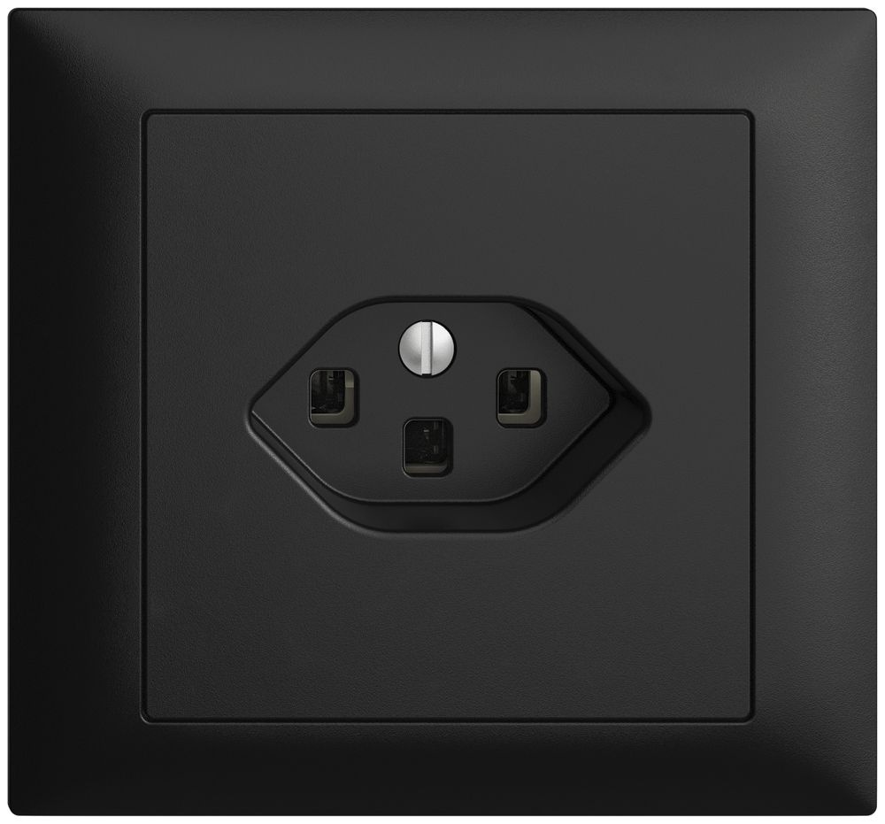 EB-Steckdose EDIZIOdue T23 16A schwarz, mit Steckklemmen