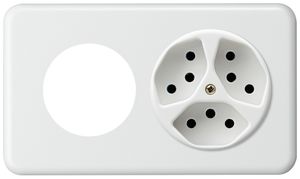 Combinaison ENC Hager basico I-I horizontal Ø43mm+type 13 blanc