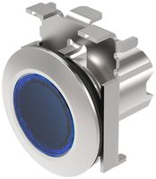 Leuchtdrucktastervorsatz EAO45 flach blau Ø30.5mm IP67/IP69K  Ring grau