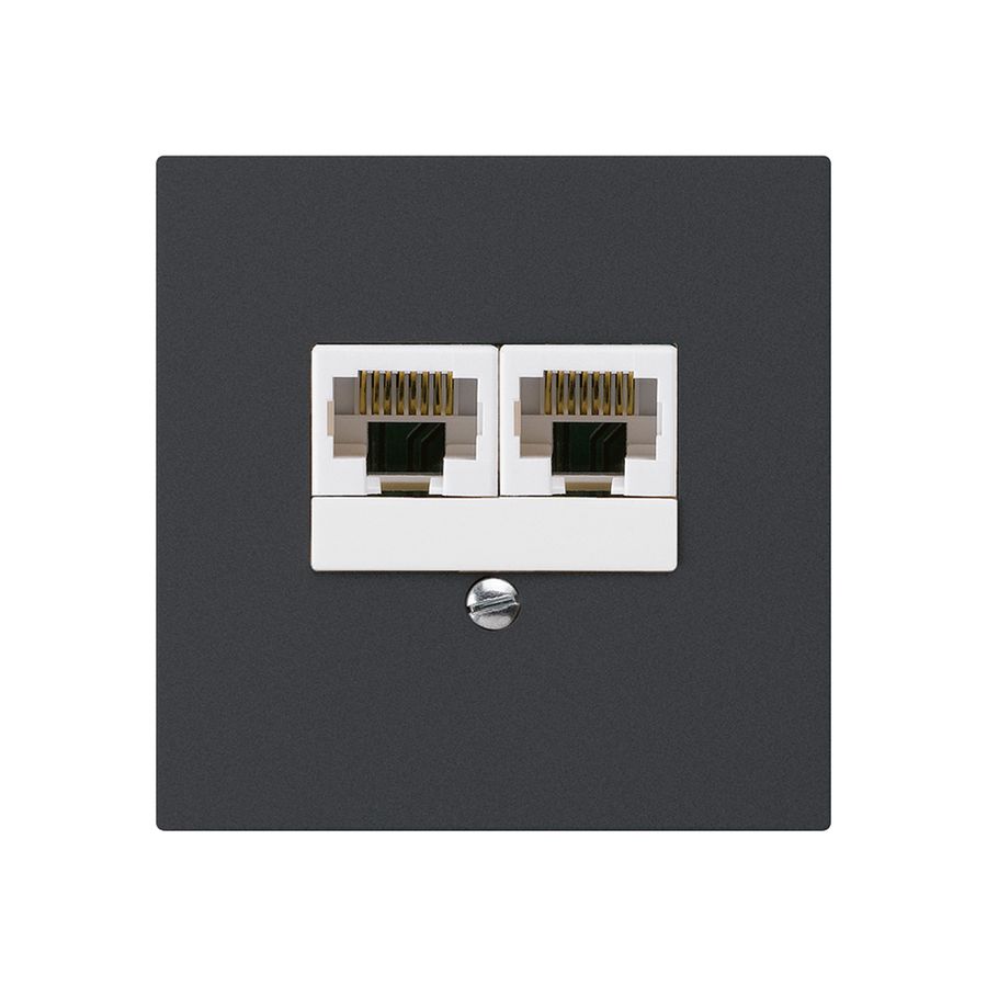 Einsatz zu Anschlussdose kallysto 2×RJ45u parallel schwarz