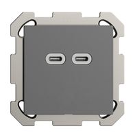 Prise ENC USB 18W 2×type C Feller EDIZIOdue FM 230V 3600mA gris foncé
