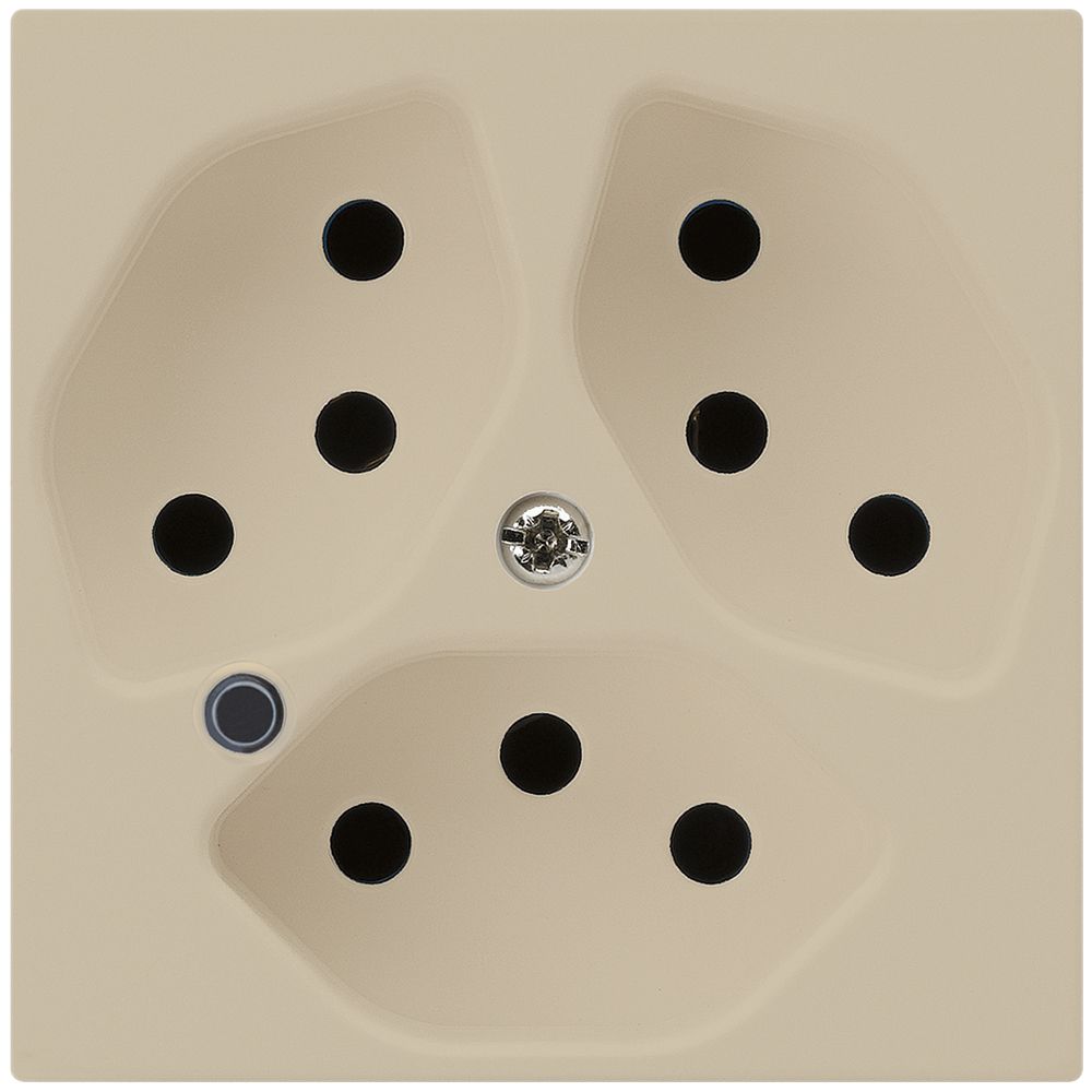 Steckdose Hager kallysto 3×T13 beleuchtet A beige