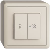 Interrupteur AP pour lum.et ventil. EDIZIOdue crema, contrôle, LED jaune