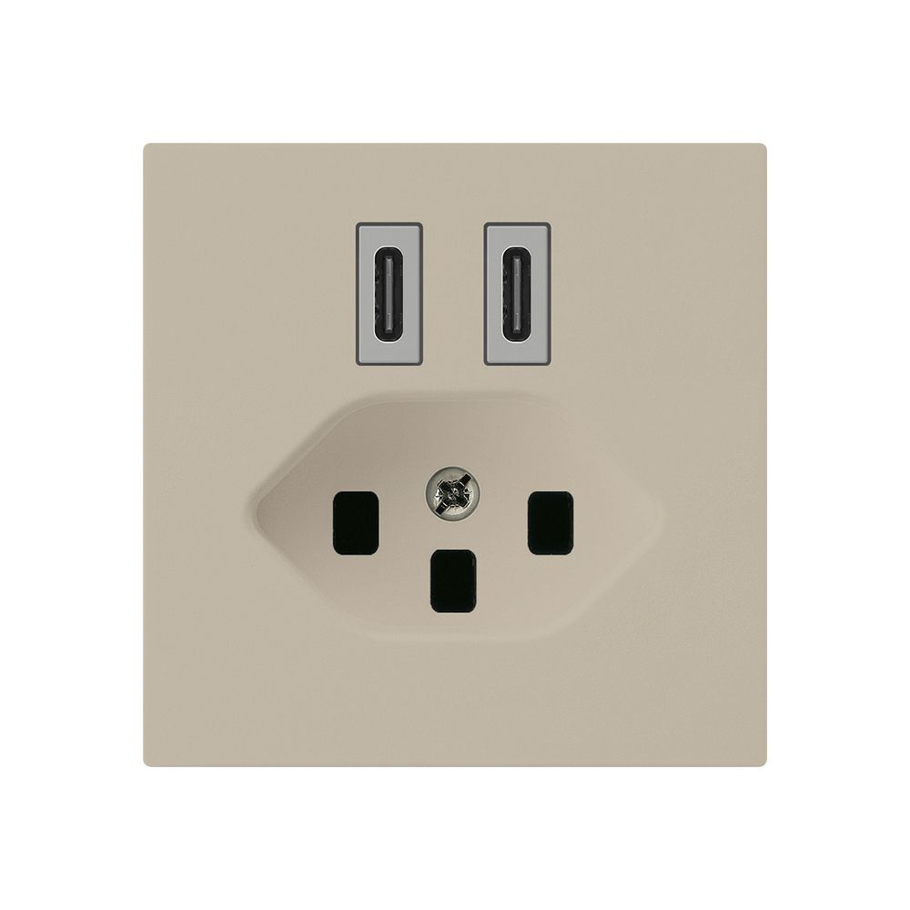 USB-Ladesteckdose Hager kallysto C-C 20W+T23 5V 60×60mm beige