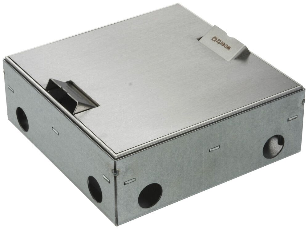 Boîte de sol Woertz WAK Cr 200×200×75mm hauteur de sol 75…100mm visible