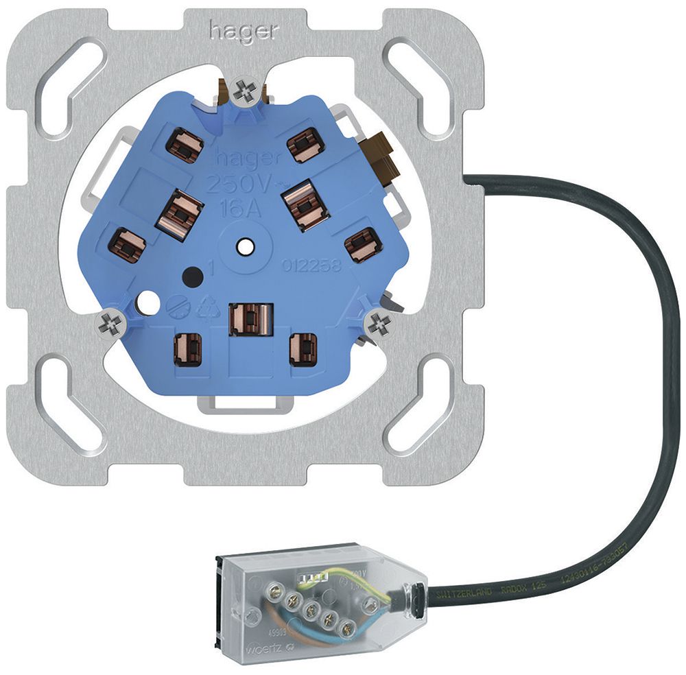 EB-Steckdose 3×Typ 13/23 Hager, L2, Technofil