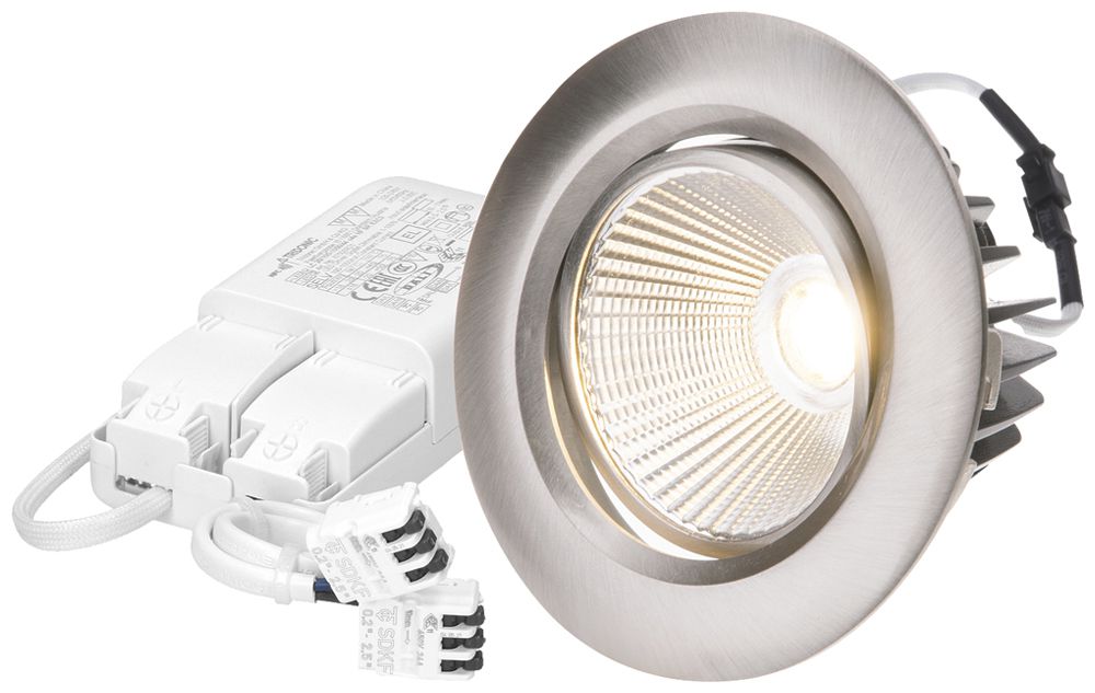 EB-LED-Spot MH AXO 10.5W 830lm 2700K IP44 MB DIM DALI Ø100mm Nickel