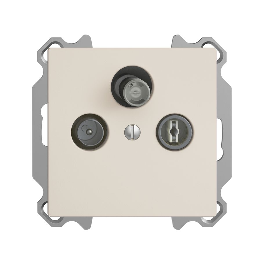 Prise d'antenne ENC SAT/TV/R DB53 EDIZIOdue crema, avec SAT-F