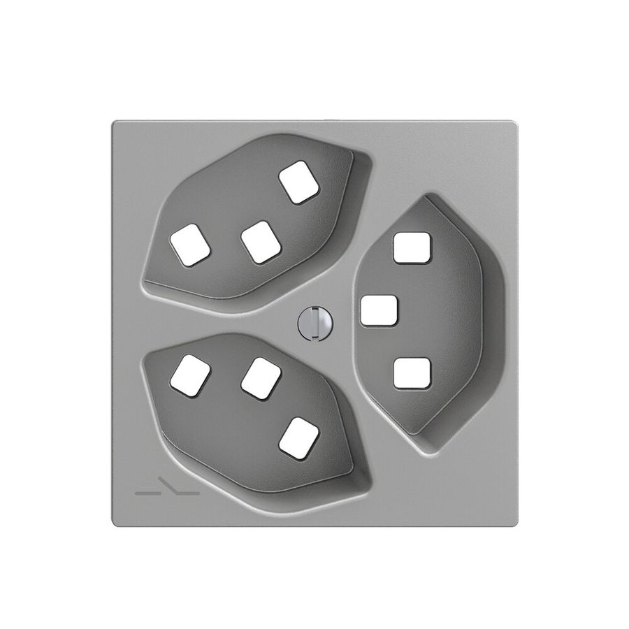 Kit montaggio Feller EDIZIOdue, per presa 3×T23 1×separato, silver