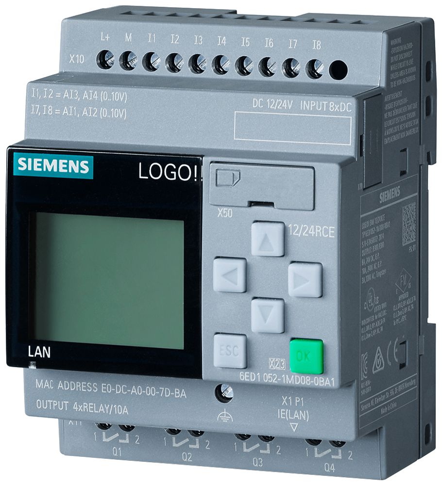 SPS-Logikmodul Siemens LOGO!8.3 12/24RCE, 8DE(4AE)/4DA