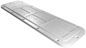 Flanschplatte Rittal AX, metrische Vorprägung, 534×149mm, Kunststoff