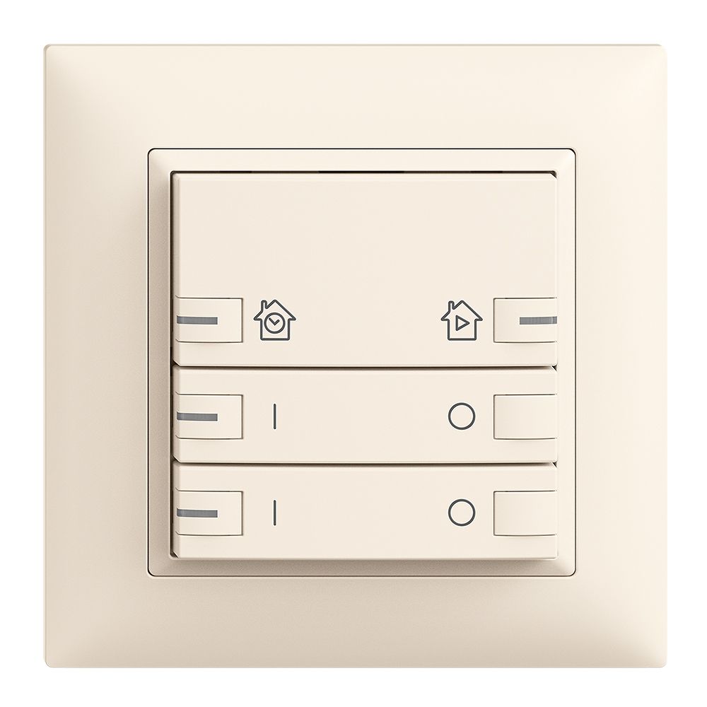 UP-Frontset EDIZIOdue zeptrionAIR ON/OFF 2K mit Bez. mit LED crema