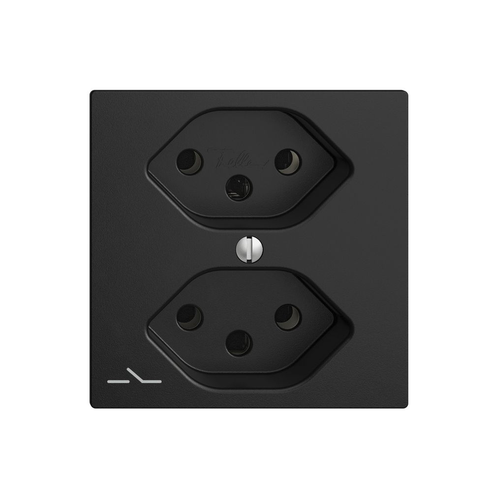 UP-Steckdose EDIZIOdue 2×T13 1×S schwarz mit Shutter