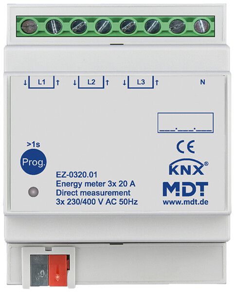 Compteur d'énergie KNX AMD MDT EZ-0320.01 1L/3L 20A direct 4UM