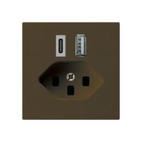 USB-Ladesteckdose kallysto 18W PD 1×Typ A 1×Typ C T23 braun