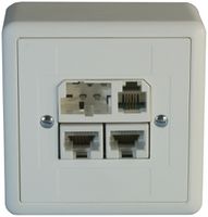 Presa AP T+T/2×RJ45/RJ11/u ADSL ITplus EDIZIOdue bianco