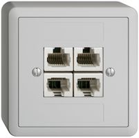 Presa AP 4×RJ45/u 4P sep.grc EDIZIOdue ITplus