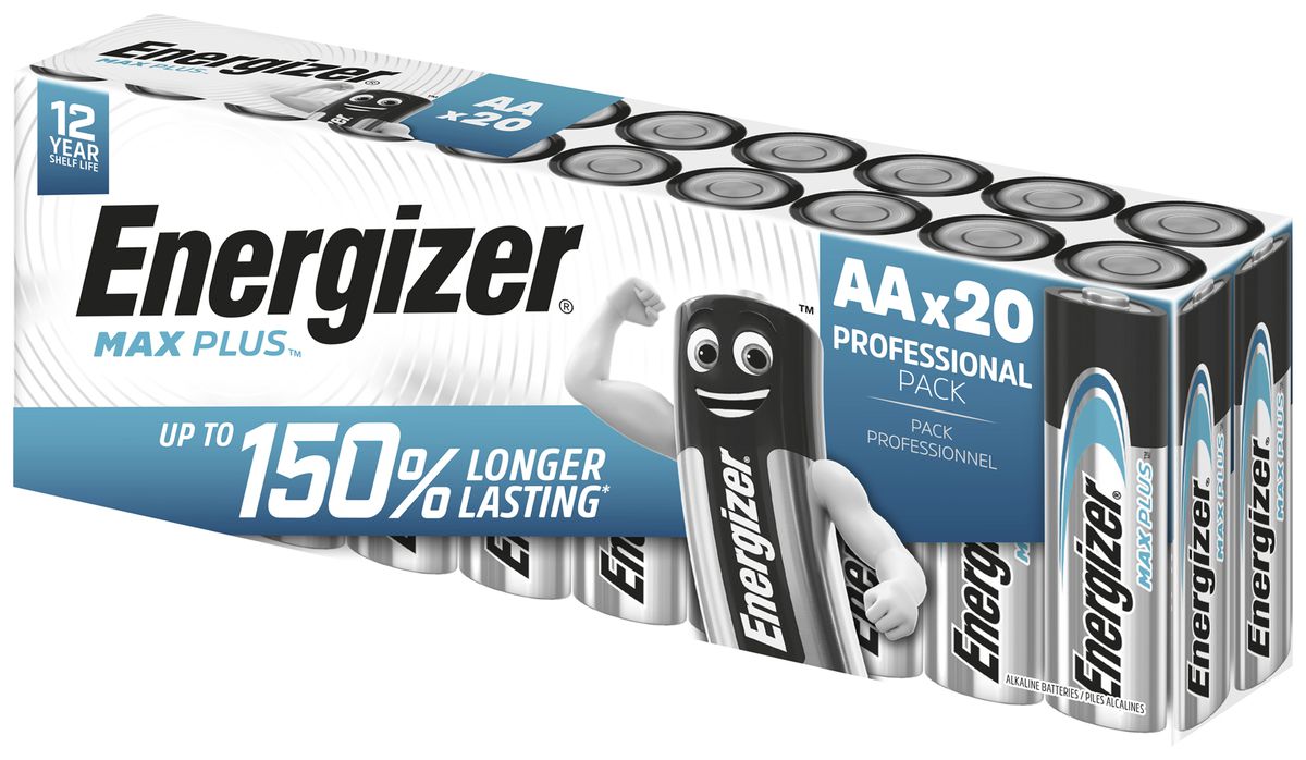 Batterie Alkali Energizer Max Plus AA LR6 1.5V, Box à 20 Stück