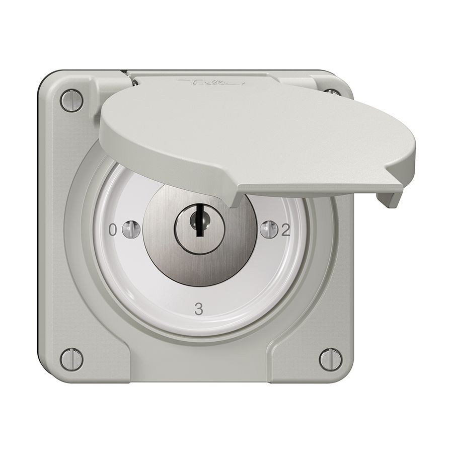 Interrupteur rotatif NEVO N.CO, 5/2L, a.serrure&2 clés, KS, 0-1-2-3, gris clair