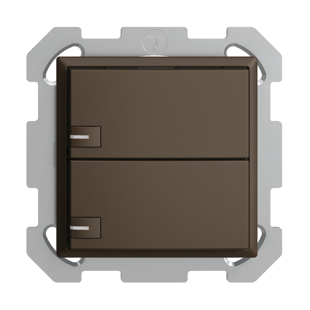 Poussoir KNX RGB ENC EDUE, 250mW, a.LED RGB, 2×poussoir, comm.1×touche, cof