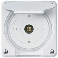 UP-Steckschlüsselschalter robusto IP55 mit Klappdeckel S0/2P weiss Kombi 4-kant