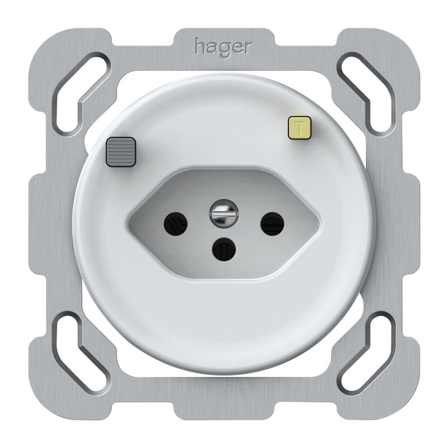 UP-Steckdose FI origin 1×Typ 13 30mA 10A 230V 77×77mm weiss