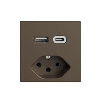 Steckdose USB Typ A+C + Typ 13 Feller EDIZIOdue F 230V 3000mA coffee