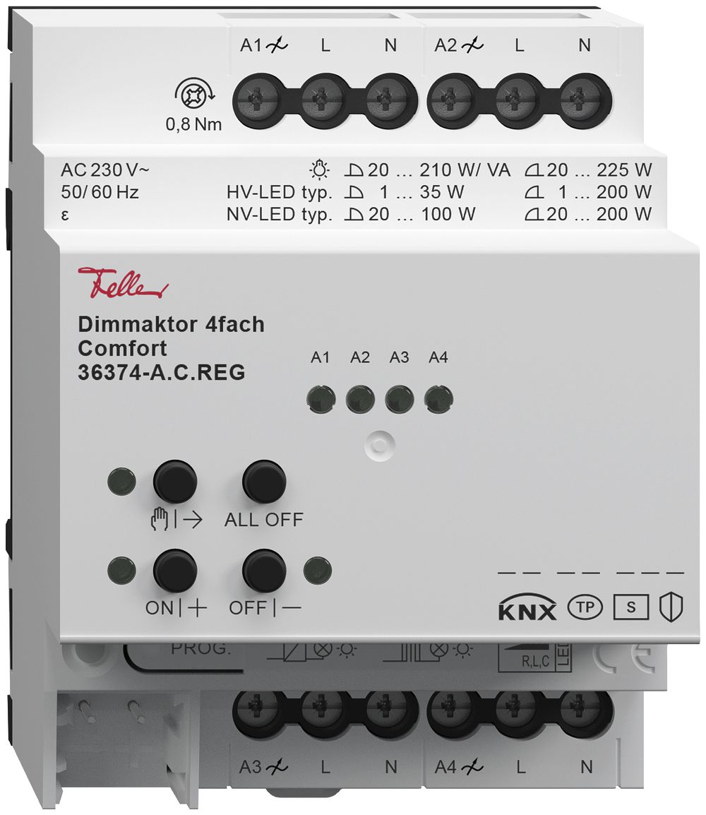 Actionneur variateur 4× AMD Comfort, 6mA, puissance de commutation max.855W, 4UM