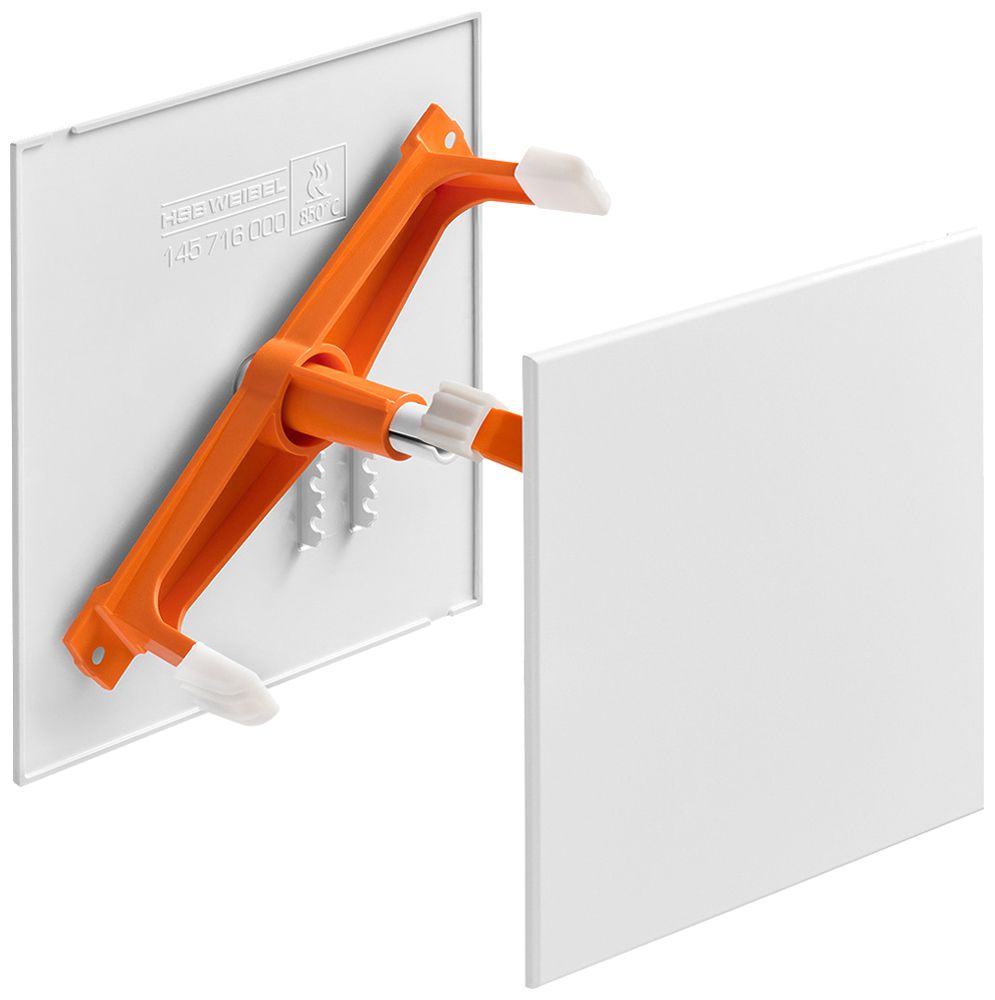 Steckdeckel HSB Slim mit Diagonalsteg, 130×130mm, weiss halogenfrei