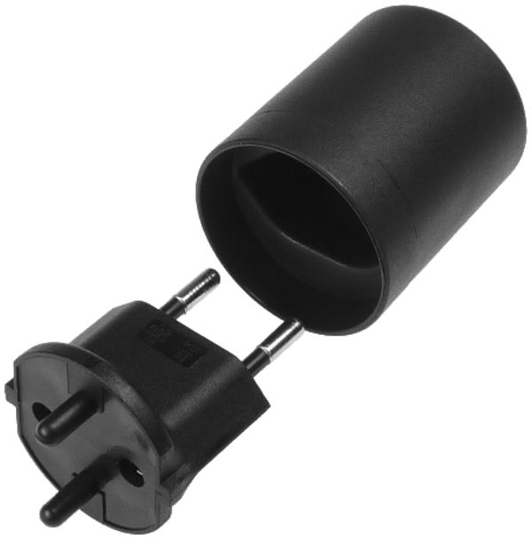 Übergangstecker T11/Schuko 2P schwarz