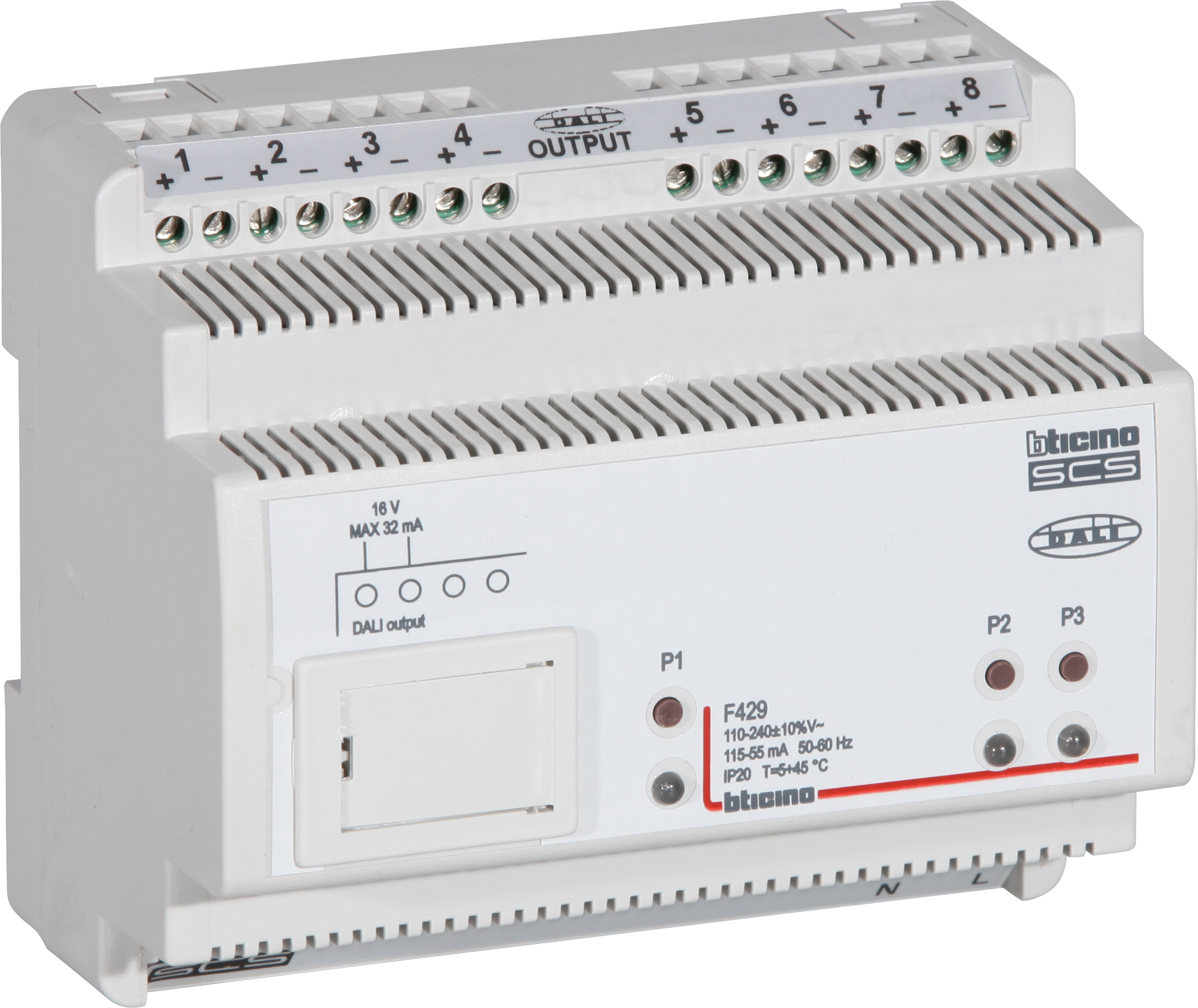 REG-DALI-Dimmer Legrand 8 Ausgang