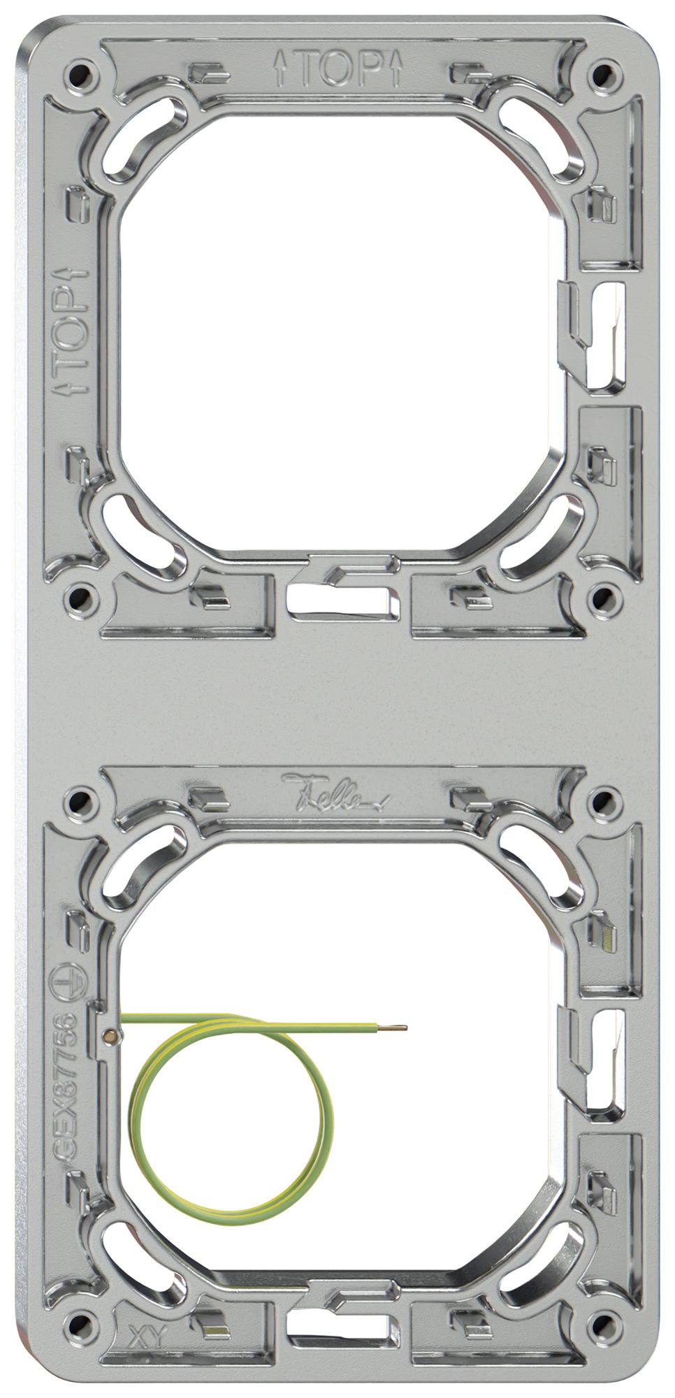 Montagerahmen Feller ELEMENT SNAPFIX® 2×1 87×187mm Aluminium glänzend