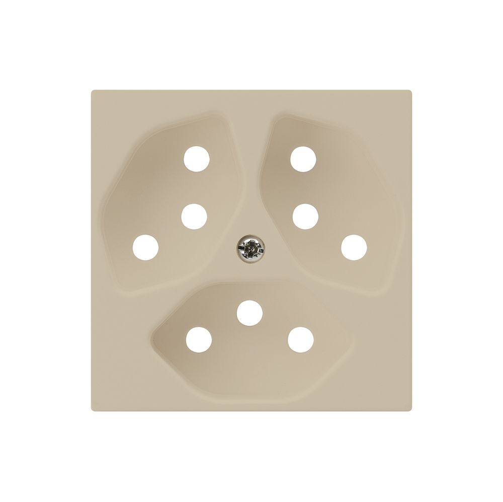 Plaque frontale kallysto 3×T13 60×60mm beige pour prise 3×T13