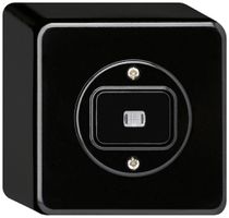 Interruttore AP basico luminoso 3/2L nero