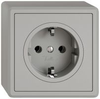 AP-Steckdose EDIZIO.liv SNAPFIX® SCHUKO 16A 230V 74×74mm hellgrau