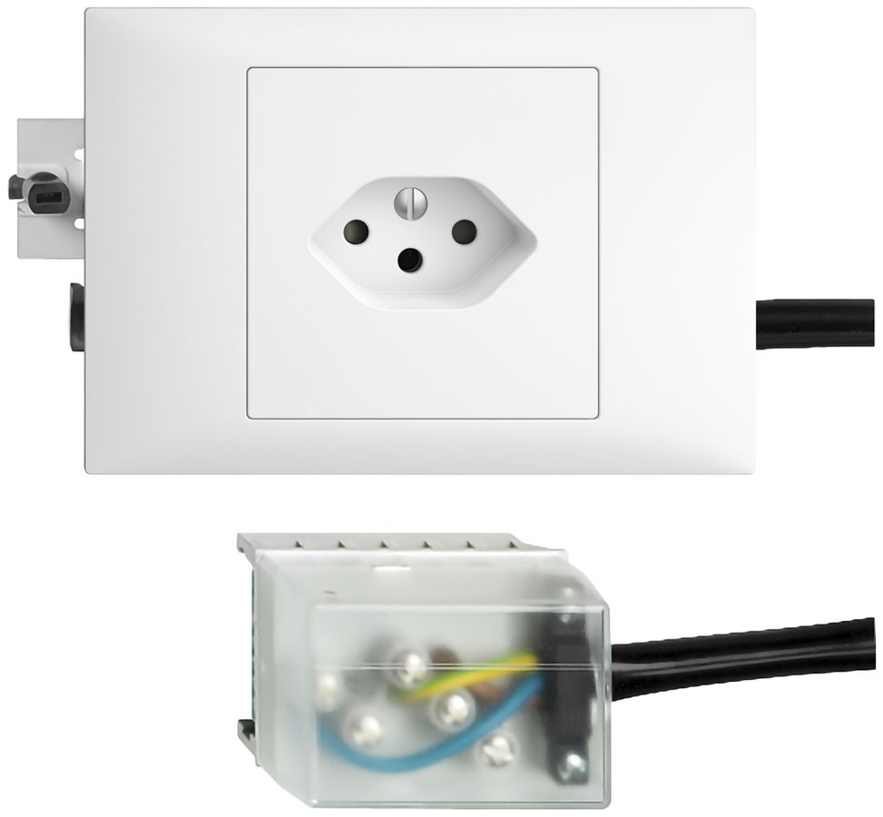 Prise INC EDIZIOdue T13 L2 blanc 49…69mm pour câble plat Powerbus