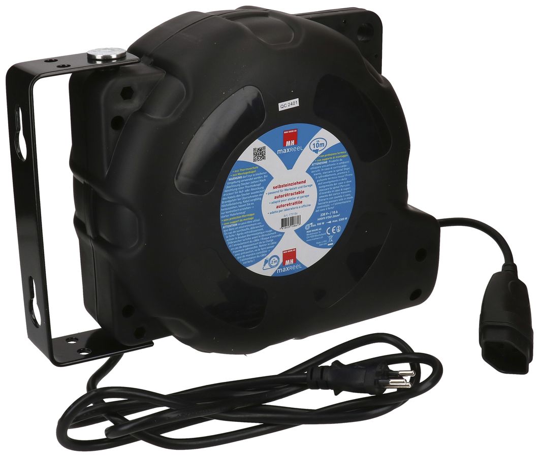 Avvolgicavo automatico MH maxReeL 1×T12+T13 3×1mm² 10m nero