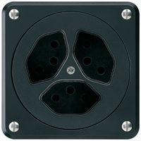 UP-Steckdose robusto 3×Typ 13 schwarz ohne Klappdeckel für Kombination