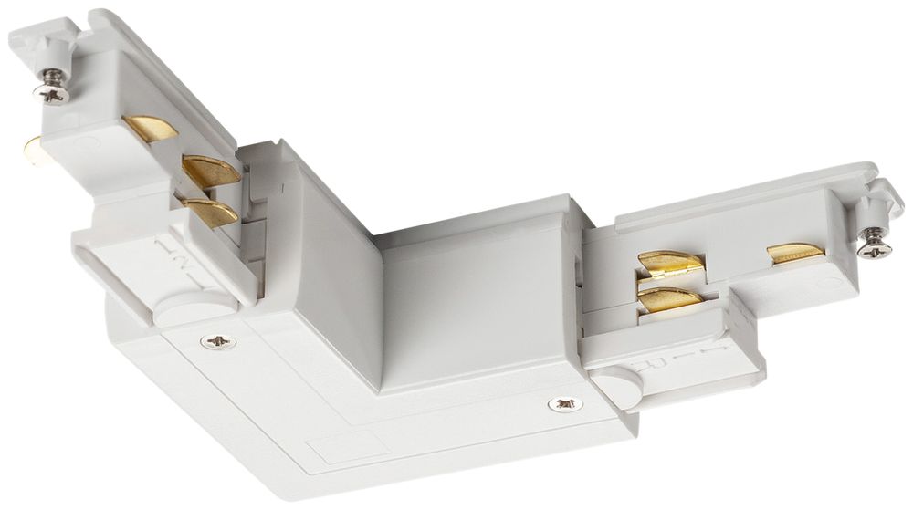 L-Verbinder SLV für AP-Stromschiene S-TRACK DALI 3-phasig, PE innen, weiss