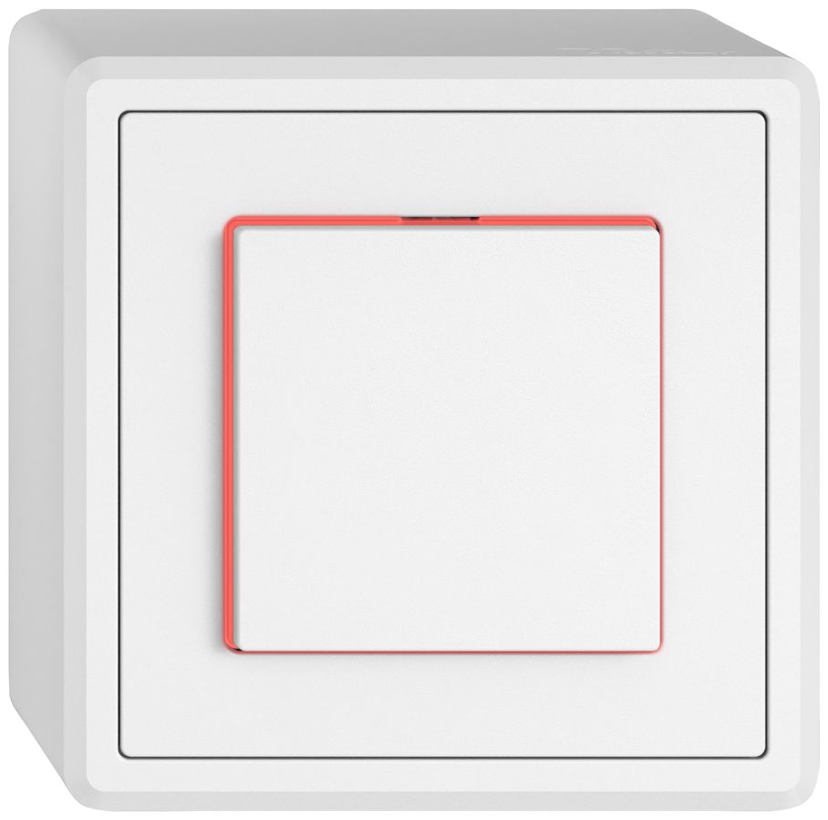 Poussoir AP EDIZIO.liv SNAPFIX® ARK/1P éclairage latéral rouge bc