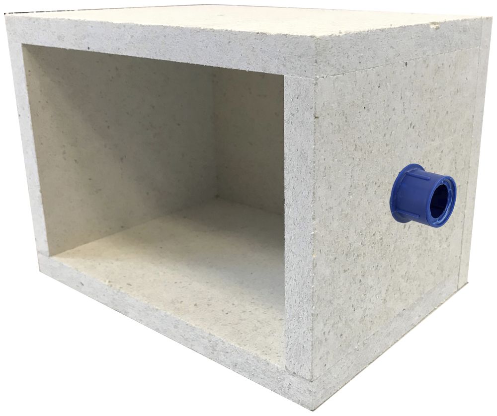 EB-Gehäuse Fire-Stop-Box, m.Rohreinführung M20, Fermacell, 200×150×110 mm, grau