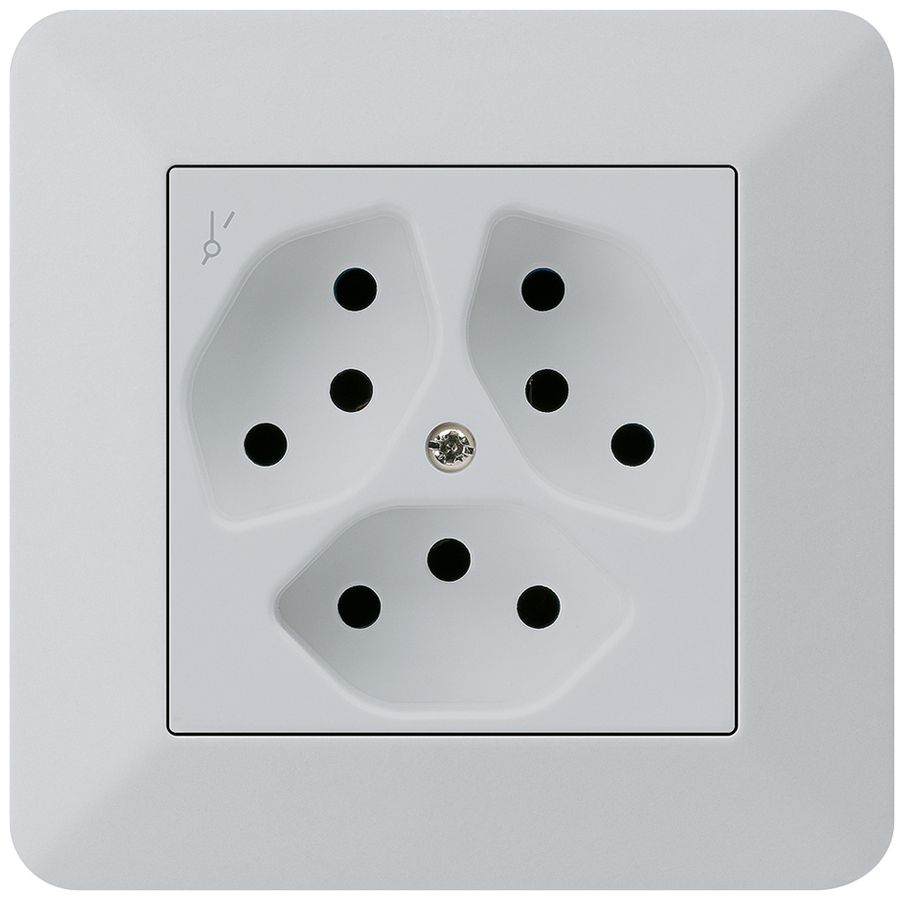 Prise ENC kallysto.trend 3×T13/1S gris clair