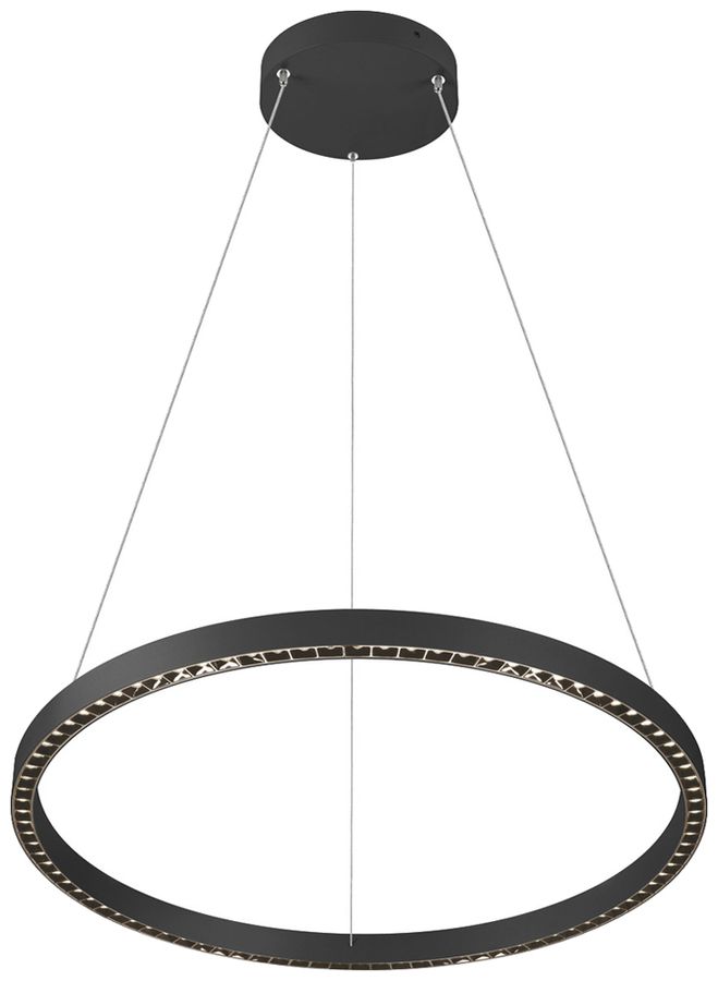 Lum.suspendu LED SLV ONE CUBE 80W 6500lm 940 DALI direct/indirect Ø805 noir