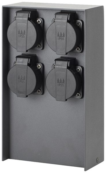 Anschlusssäule einseitig 4×T13 140×70×245mm schwarz