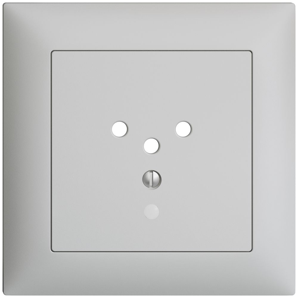 UP-Frontset EDIZIOdue T12 hellgrau 88×88mm mit Linse für Steckdose