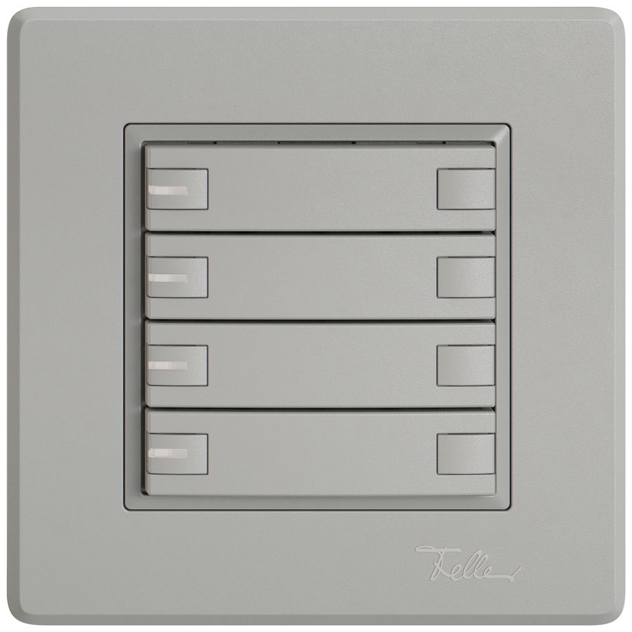 Poussoir KNX RGB ENC EDIZIO.liv SNAPFIX® capteur temp.RGB-LED 4× comm.2T grc